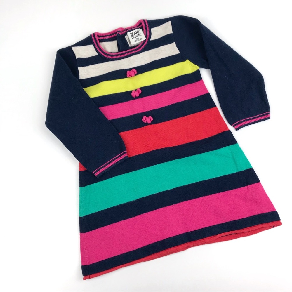 BLANC DE BLANC Striped Sweater Dress 24month